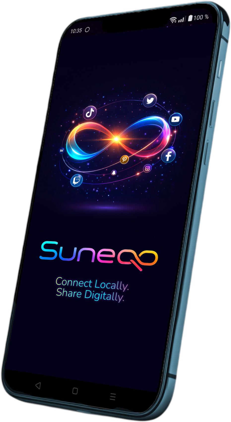 A smartphone showing the Suneqo app