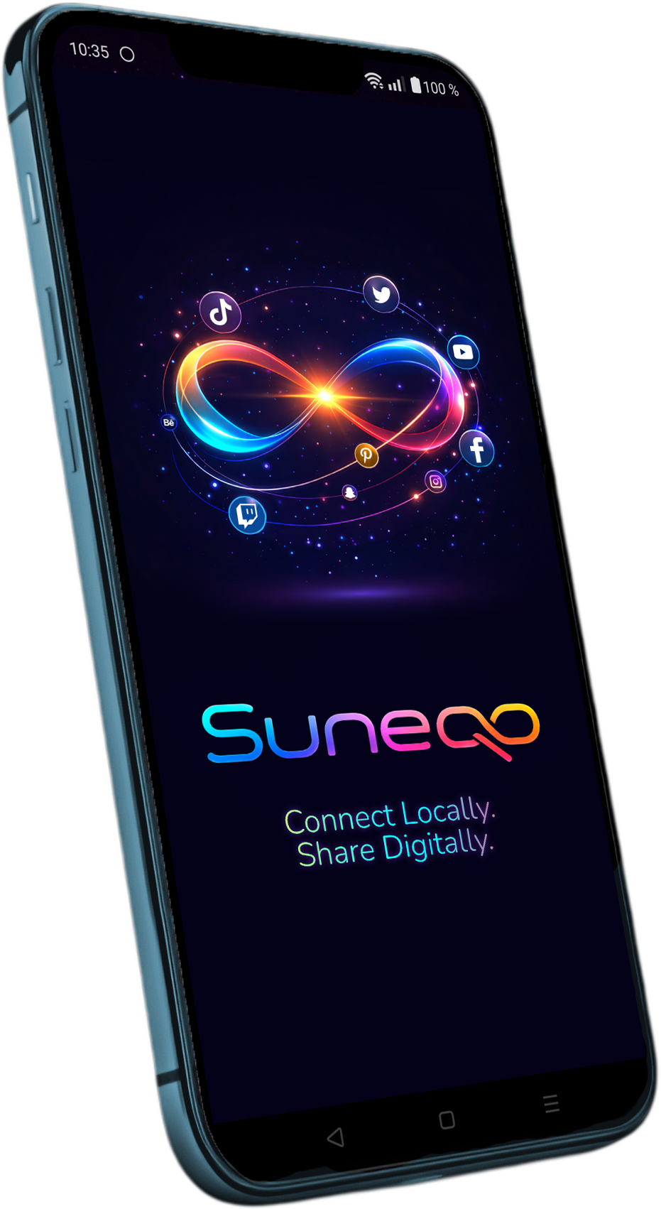 A smartphone showing the Suneqo app